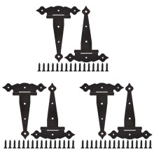Les Charnières de Porte Résistantes Charnières de Sangle de 8 Pouces Charnières de Porte Hangar Charnières Porte Grange pour ClôTures en Bois