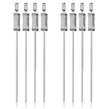 Stainless Steel Kabob Skewers for Grilling, 16-Inch Metal Skewers with Slider for Safe & Easy BBQ, 8-Piece