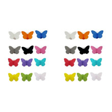 24Pieces Silicone Wine Glass Charms, 12 Color Reusable Drink Markers, Multi Colored Butterfly Tags Wine Glass Identifier