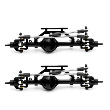 2X Asse Anteriore Completo In Metallo per 1/10 RC Crawler YotaII Yota 2Generazione D90 2Generazione Accessori RC Nero