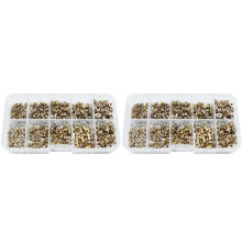 1040pcs M2 M2.5 M3 Metric Female Thread Knurled Brass Threaded Insert Embedded Nuts Assortment Kit