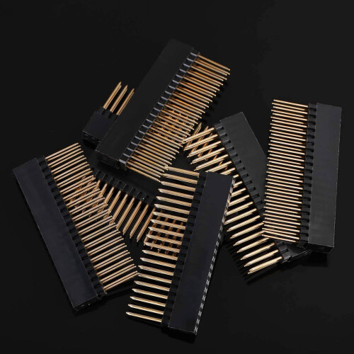 24PCS,2X20(40 Pin) Extra Tall Female 0.1 Inch Pitch Stacking Header for Raspberry Pi A+/B+/Pi 2/Pi 3 Extra Tall Header 2