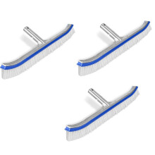 3X Brosse de Piscine, Mur de Piscine et Brosse Ă Carrelage 18 Pouces PĂ´le de Nettoyage de Piscine Brosse de Rechange pour TĂŞTe de Brosse, Bleu