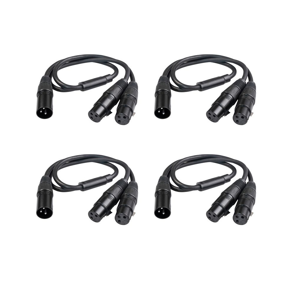 4X Xlr Y-Splitter Cable, Xlr Male To Dual Xlr Female Mic Combiner Y Cord Balanced Microphone Adaptor Patch Cable - 50Cm 6032204804676