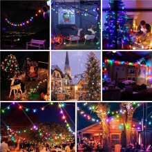 50PCS Party Decor Colored Plastic LED Bulbs Shatterproof Multicolor Candle  Light Bulb for Holiday Roofline Garden