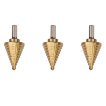 3X Step Drill Cone Drill Bits, High Speed Steel 10 Steps 1/4 to 1-3/8 Inch
