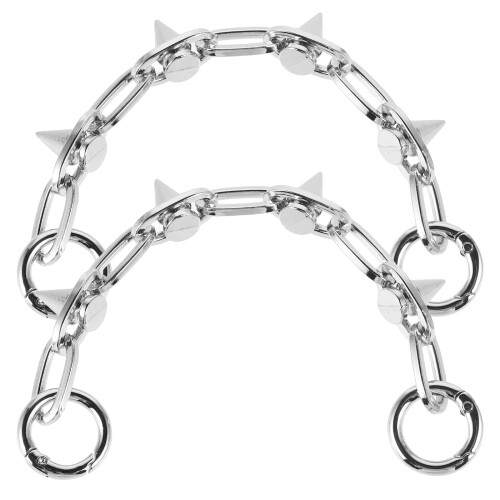 2Pièces Chaînes Charms Rivets Pour Sandales Décoratives Argentées