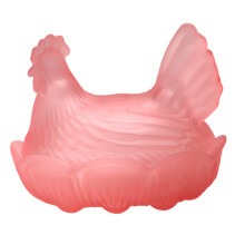 Kristallglas-Hühnerform-Bonbonglas-Bonbonschale mit-Frostrosa
