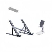 Black Friday : Support pour ordinateur portable en aluminium avec inclinaison en hauteur | Support ergonomique pliable et portable (Offre à
