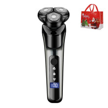 Coffret de soins de Noël : Rasoir électrique 3 en 1 Lingke 5000 – Triple lame, affichage numérique pour la barbe, les favoris et les po