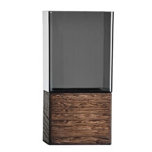 Shatterproof Acrylic Flower Vases-10x25cm Square with wooden