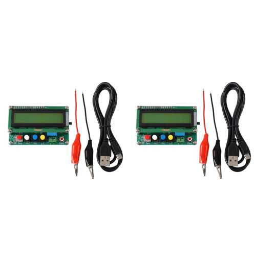 2X Lc100-A Digital LCD High Precision Inductance Capacitance L/C Meter Capacitor Tester Frequency 1Pf-100Mf + Test Clip
