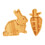 Plat en bois polyvalent en forme de lapin/carotte,-carotte 2