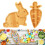 Plat en bois polyvalent en forme de lapin/carotte,-carotte 3
