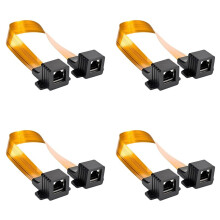 4X Flat CAT6 Cat5 RJ45 Female F Connector Network Internet Cable Pass Car Window Door Feed-Through Jumper Cable 30cm