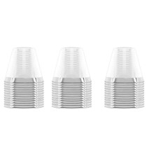 36X Plastic Cup 9 Oz Hard Disposable Cup Plastic Wine Glass Party Wedding Wine Glass Transparent Plastic Cup -Silver Rim