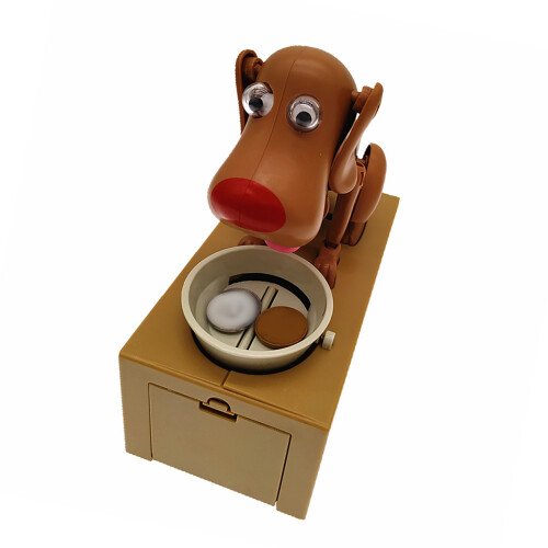 Leuke hond steelt muntspaarvarkens met gemakkelijk-5
