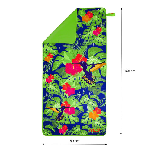 Mikrofaserhandtuch, Blumenmuster, 160x80 cm 1