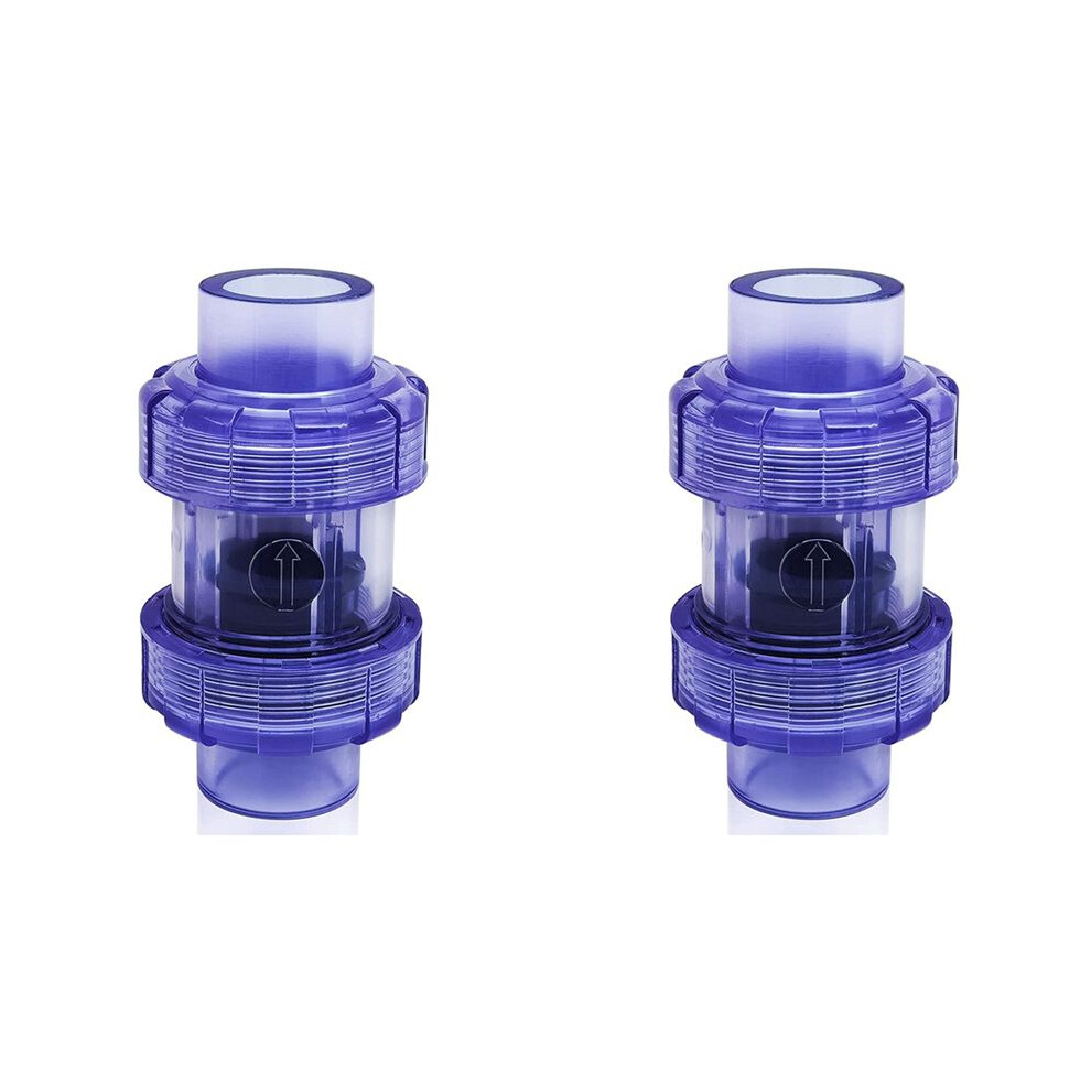 2X Check Valve 3/4 Inch True Union Check Valve Transparent Upvc Check Valve Pipeline Check Valve One-Way Valve 4713860112375