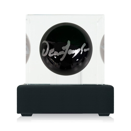 Dennis Taylor Signed Black Snooker Ball. Display Case