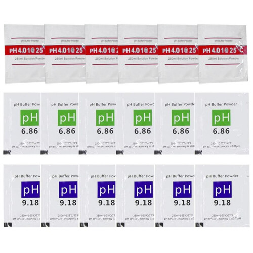72 Pack PH Meter Buffer Solution Powder 6.86/4.00/9.18, PH Calibration Solution Packets for Precise PH Meter 1
