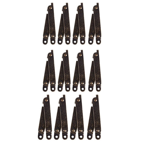 Furniture Box Rotatable Folding Lid Support Hinge Bronze Tone 12Pcs