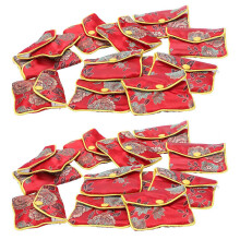 24 in 1 Kleine Schmuck Schatulle Schmuck Rot Schmuck Tasche Bestickt Seiden Tuch Tasche Geldbörse
