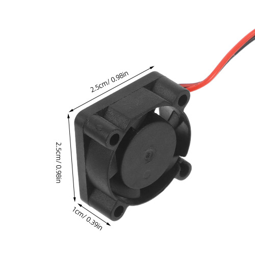 Black Mini 25Mm Dc Fan Plastic Quiet for Computer Case Cooling 1