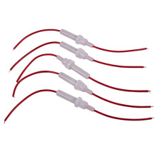 5Pcs Porte-fusible en Tube du type de capuchon inline a vis blanc et fil Rouge 6mm x 30mm