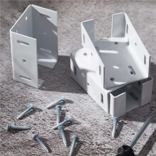Support de Clôture en Acier au Carbone Robuste avec Vis pour Panneau de Clôture en Vinyle au Kit de Support de Rail de Connexion de Poteau 8 Pièces