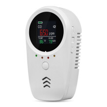 Rilevamento di Gas, Monossido di Carbonio, Temperatura e Umidità con Allarme di Sicurezza con Display HD per Case, Appartamenti e Ville, Spina USA