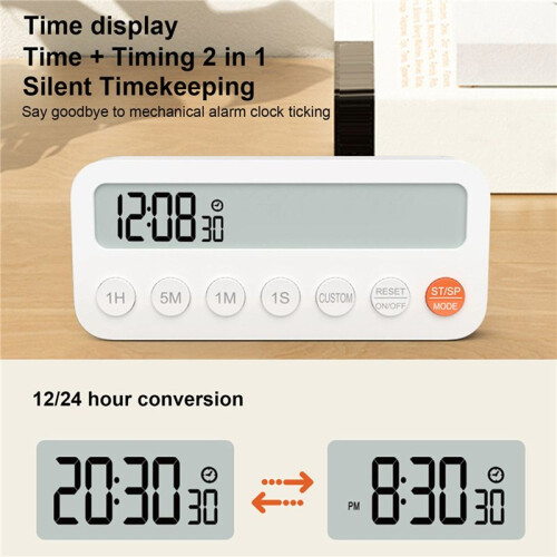 2X Digital Kitchen Timer Magnetic Kitchen Timer Clock Home Cooking Food Tools Timer for Kids Camping Classroom 1