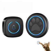 Trådløs dørklokke til katte og hunde, 300 m rækkevidde, 60 sange, høj lydstyrke, vandtæt, smart home træningskl