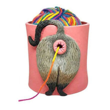 Cat Yarn Bowl Artwork with Hole Yarn Crochet Knitting Basket Yarn Holder Dispenser for Desktop Bedroom C