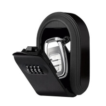 Magntic Key Lock Box with 4 Digit Combination Lock Hider Under Car, Magnetic Key Holder for Indoors, Outdoor Travel B