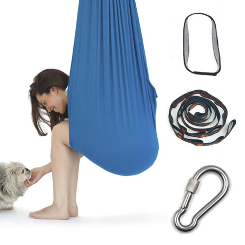 Hamaca columpio infantil de algodón con asiento elástico y estable.