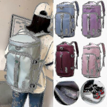 (Dark purple) Waterproof Gym Fitness Bag Outdoor Backpack Women Travel Backpack Shoe Sport Student  Backpack Fashion Casual Backbags
