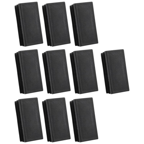 Plastic Rectangle Tube Inserts End Blanking Cap 25x50mm 10 Pcs Black