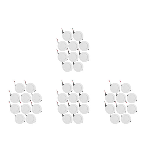 40Pcs White LED Recessed Downlights Flush Mount Indoor Ceiling Lights