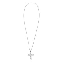 Collier Croix Thème Foot Argenté Inoxydable Cadeau Baptême