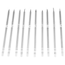 10Pcs Multi-Shape Metal Soldering Iron Tips Kit Silver for Home Repair