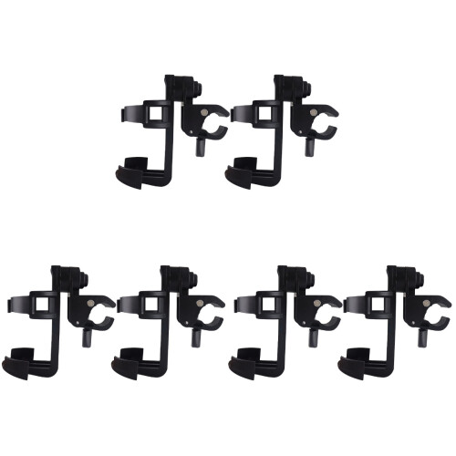6Pcs Tough Black Plastic Cup Holder for Baby Strollers and Bikes