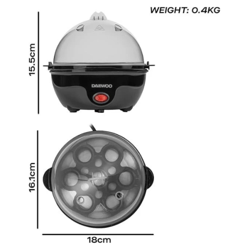 Daewoo 7 Egg Cooker Electric Poacher Soft, Medium or Hard Eggs Boiler 2