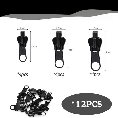 Κιτ άμεσης επισκευής Fix A Zipper 12 τεμαχίων, μαύρο