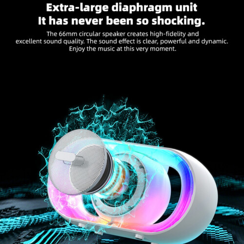 Trådløs Bluetooth-højttaler: Høj lyd, dyb bas, RGB-lys og bærbart design 2