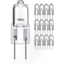 12-Pack 50W G635 Halogen Bulbs, Dimmable 12V Bi-Pin T4 820LM Lighting Solution