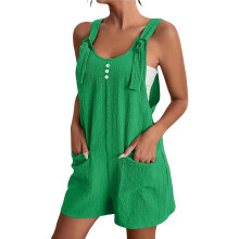 Women's Summer Comfy Casual Sleeveless Romper Loose-Green XXXL