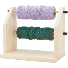 Porte-Pelote de Fil à Double Rotation, Porte-Fil en Bois, Support pour Fil (Sans Fil)