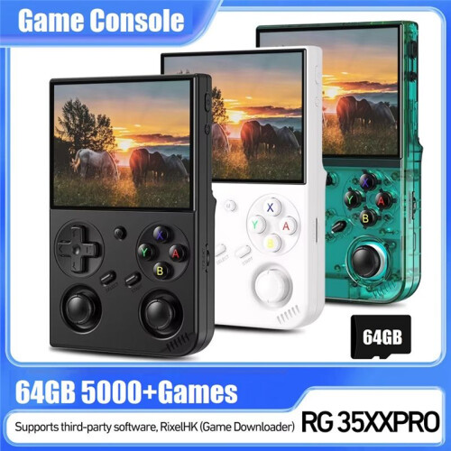RG35XX PRO Video Game Console 3.5In IPSScreen Linux 64GB 5000+Games Support TV Output Game Player Support 30+Emulators A 1