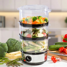 3 Tier 6L Stainless Steel 400W Electric Food Steamer with Timer
